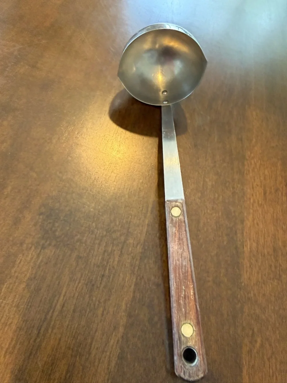 Vintage ACE Stainless Steel Ladle Wood Handle USA